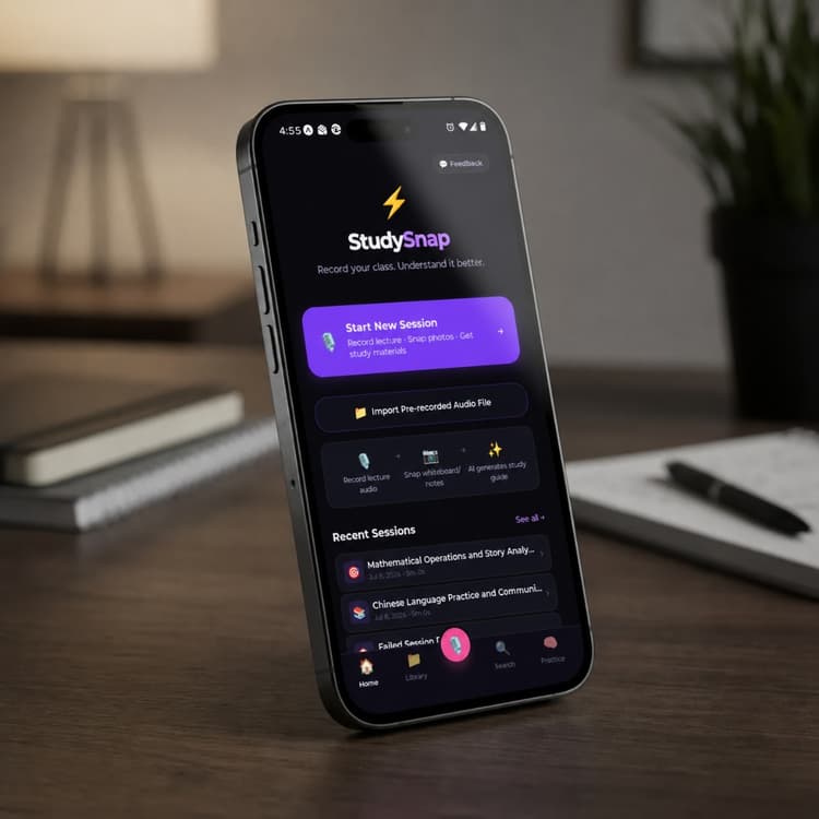 StudySnap Mobile App Interface Mockup